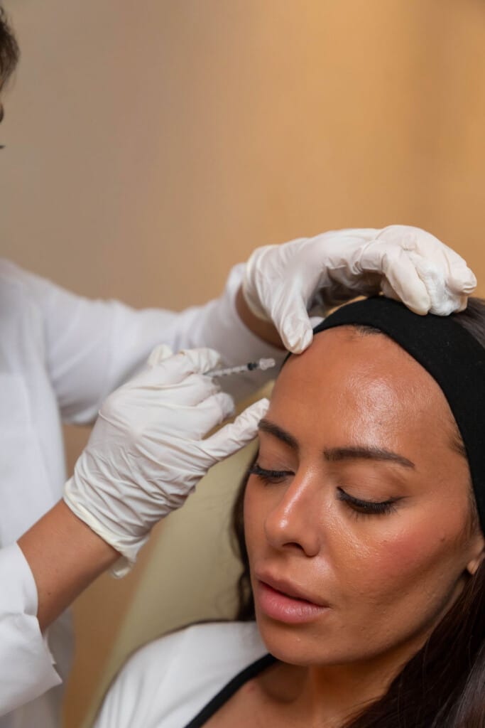Botox forehead injection at Zeugma Medspa Miami Edgewater
